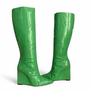 Schutz Asya Up Wedge Knee High Boots Size 6.5